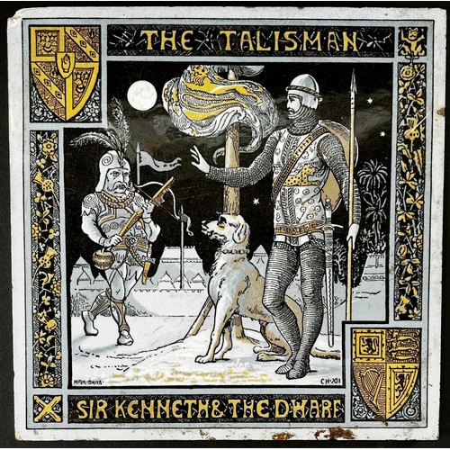 77 - The Talisman - Minton ceramic tile, Sir Kenneth and the Dwarf after John Moya Smith