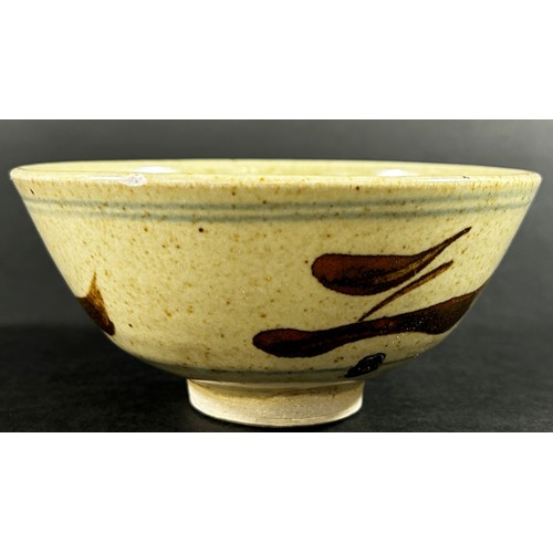 78 - Two Leach studio pottery bowls, each measuring 8cm high, 14cm diameter.