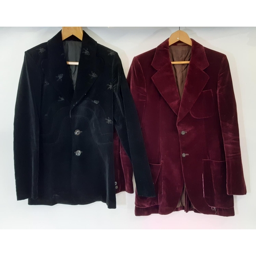 914 - Mixed lot of men's vintage clothing including a black velvet smoking jacket designed by Malcolm Hall... 