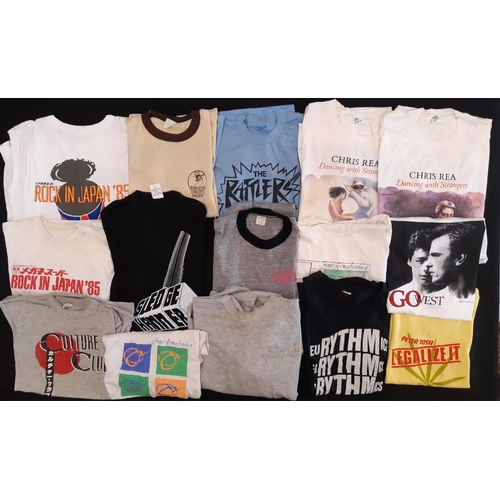 906 - 15 T shirts from the 1980's-90's for bands/ tours including Culture Club, Johnny Cash 1984, Eurythmi... 