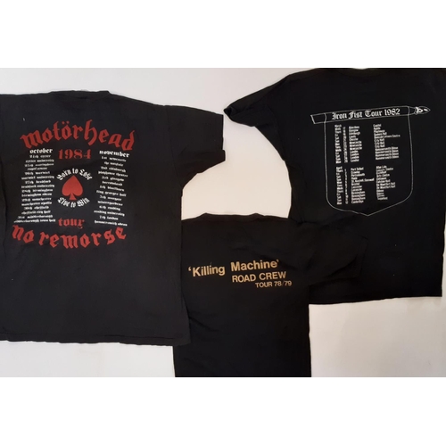 911 - 10 vintage T shirts / sweatshirts featuring the bands Motor Head, Hawkwind and Judas Priest includin... 