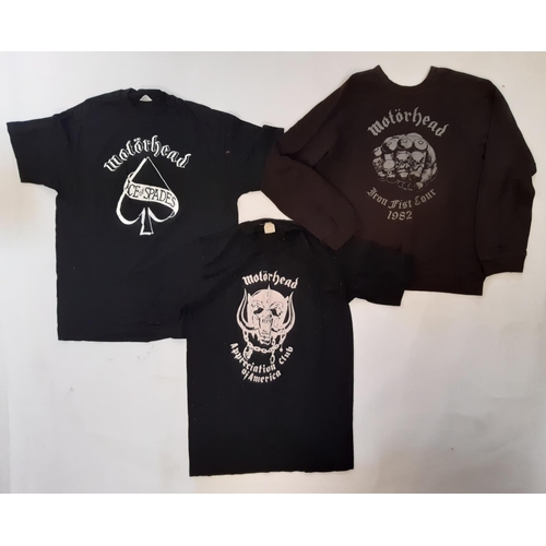 911 - 10 vintage T shirts / sweatshirts featuring the bands Motor Head, Hawkwind and Judas Priest includin... 