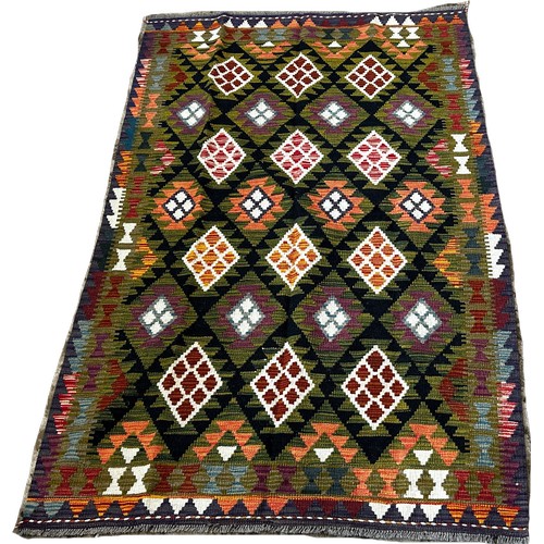 1529 - A Mimana Kilim with an overall field of multicoloured diamonds,  200 x 217cm approximately