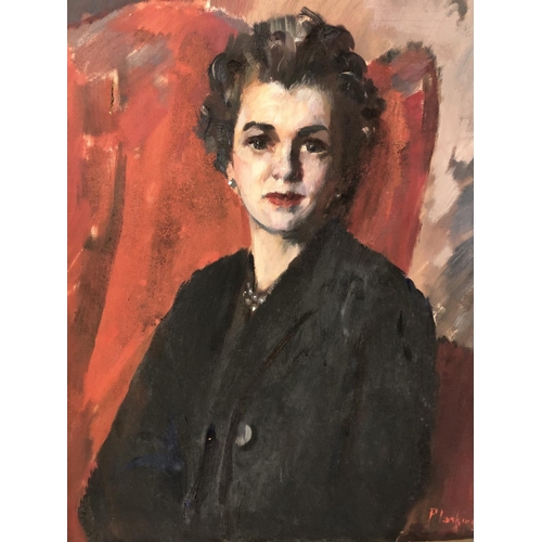 1550 - Portrait of a lady, c.1950,  signed 'Patrick Lambert Larking' lower right, oil on canvas, 61 x 52 cm... 