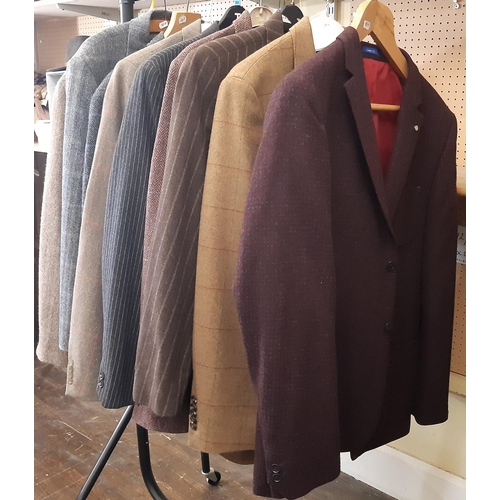 902 - 9 good quality men's tweed jackets, some like new with tags, brands include Jaeger, Peter Werth, Sko... 