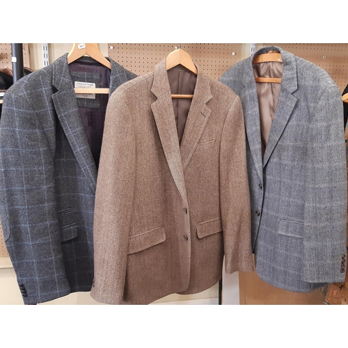 902 - 9 good quality men's tweed jackets, some like new with tags, brands include Jaeger, Peter Werth, Sko... 