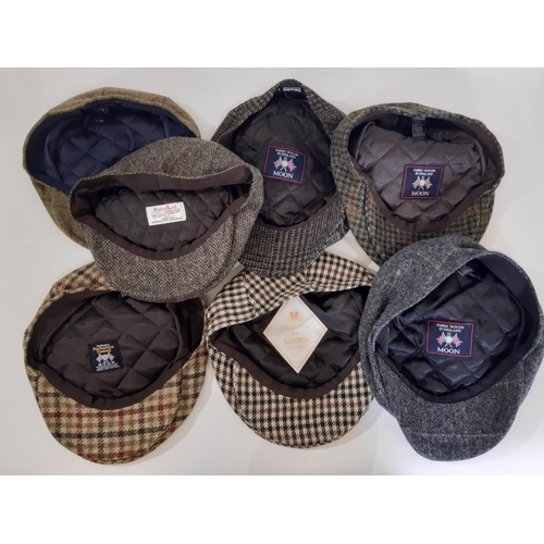 930 - Men's hats, gloves and shoes comprising an Orvis felt trilby hat XL (as new with tags), 6 tweed flat... 