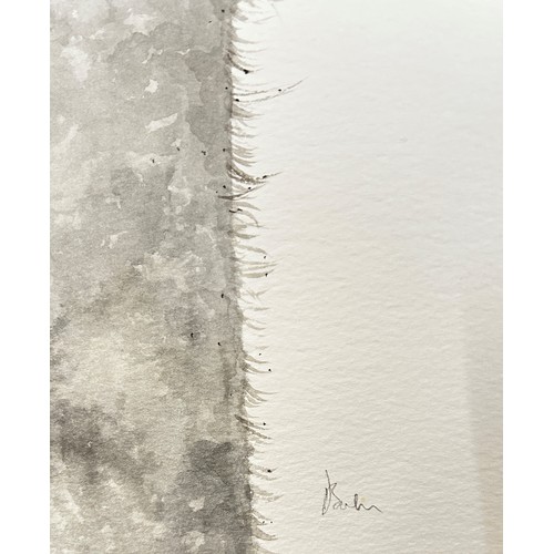 1660 - Dominique Salm (b.1972) 'Ostrich', watercolour on paper, signed in pencil below, 763 x 43 cm, unfram... 