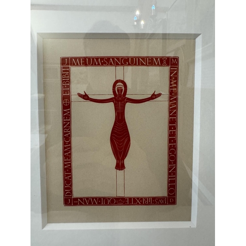 1628 - Eric Gill (British, 1882-1940) - 'Crucifix' (1919), woodblock engraving, mounting dimensions: 13 x 1... 