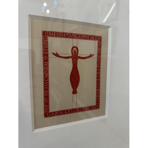 1628 - Eric Gill (British, 1882-1940) - 'Crucifix' (1919), woodblock engraving, mounting dimensions: 13 x 1... 