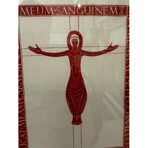 1628 - Eric Gill (British, 1882-1940) - 'Crucifix' (1919), woodblock engraving, mounting dimensions: 13 x 1... 