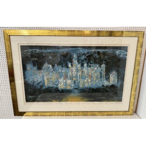 1632 - John Piper (British, 1903-1992) - 'Harlaxton (blue)' (1977), limited edition screenprint in colours,... 