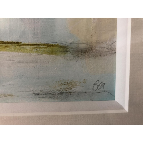 1609 - Bea Thompson - Abstract landscape, signed lower right in pencil, mixed media, mounting dimensions: 2... 