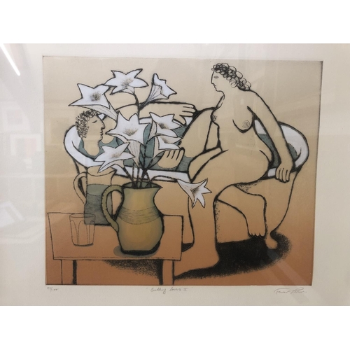 1612 - Trevor Price (b.1966) - 'Bathing Lovers II', limited edition etching and aquatint in colours, signed... 