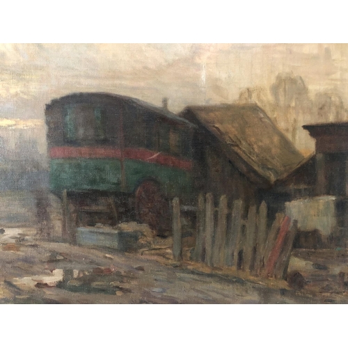 1645 - Germain Eugene Bonneton (French, 1874–1915) - A derelict yard, signed lower right, oil on canvas, 73... 