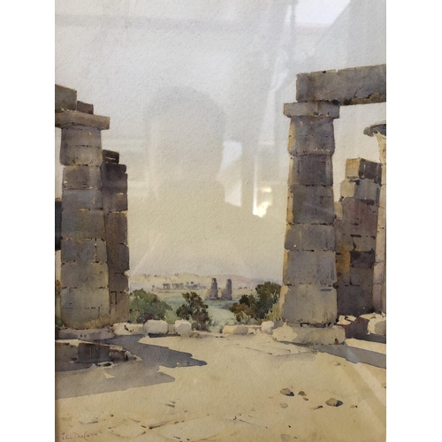 1652 - Ella DuCane (1874-1943) - 'The Colossi from the Ramesseum in the Early Morning', Illustration for Th... 