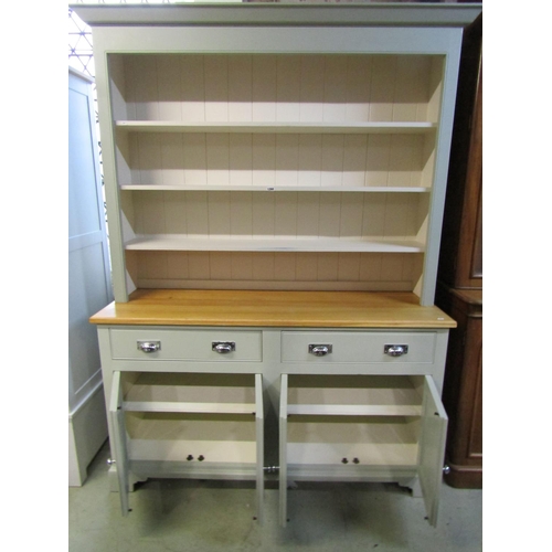 1260 - Cotswold Company dresser in Normandy grey and white, 160cm wide