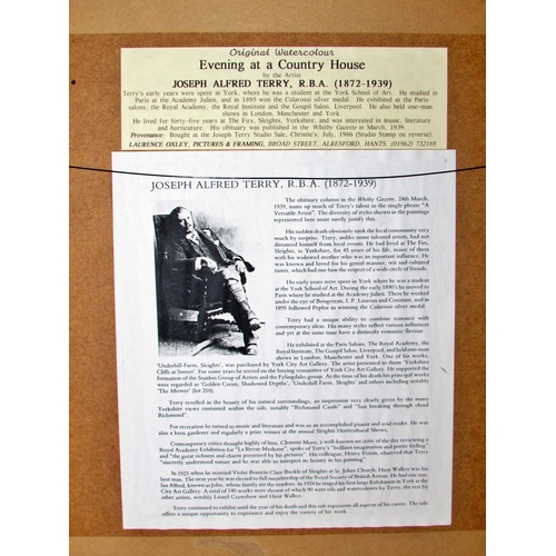 1678 - Joseph Alfred Terry R.B.A. (British, Staithes Group, 1872-1939) - 'Evening at a Country House' unsig... 