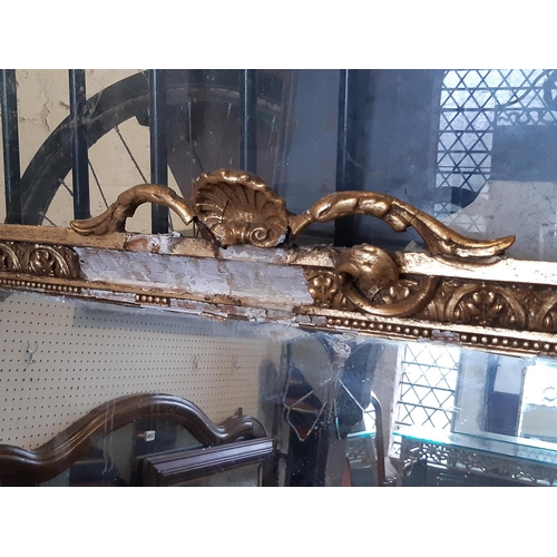 1291 - A 19th century gilt framed overmantle mirror of classical form, 140cm high x 115cm wide