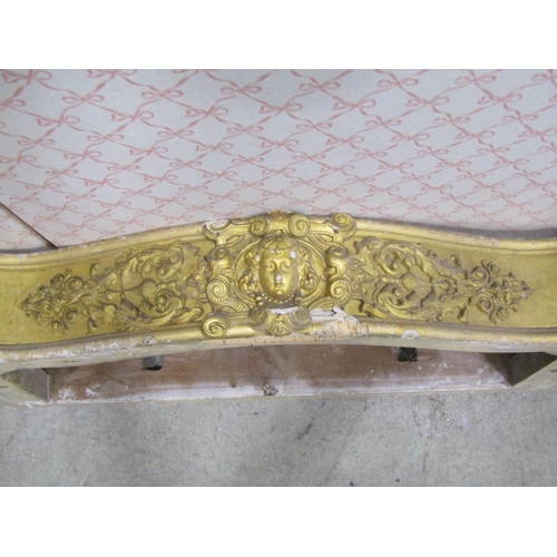 1306 - A 19th century gilt plaster console table frame with acanthus and other detail together with a gilde... 