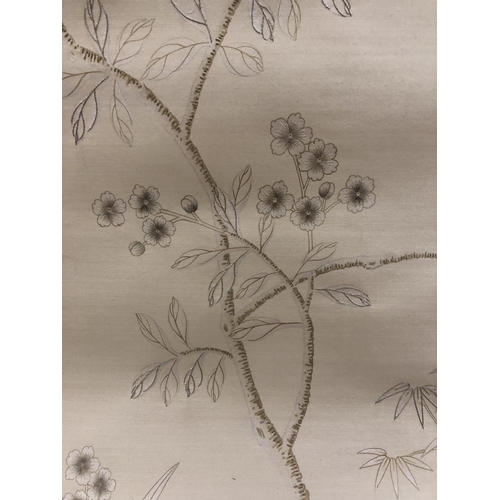 1674 - A large Chinese silk embroidery scroll depicting birds perched on the branches of a pomegranate tree... 