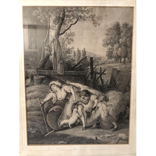 1703 - Three early 19th century engravings and a print, to include: After Thomas Rowlandson (1756-1827) - '... 