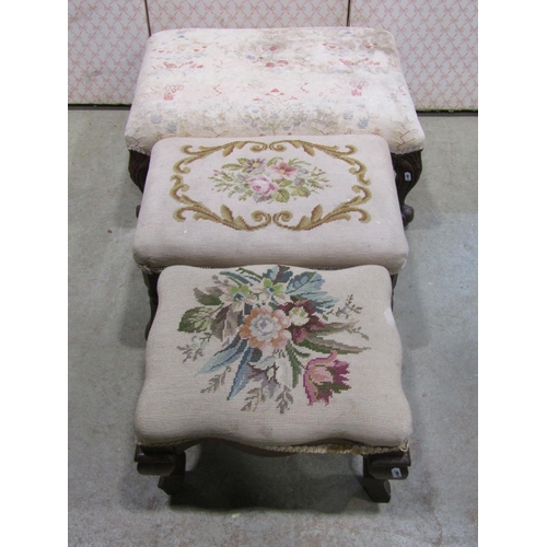 1172 - Three stools with tapestry tops