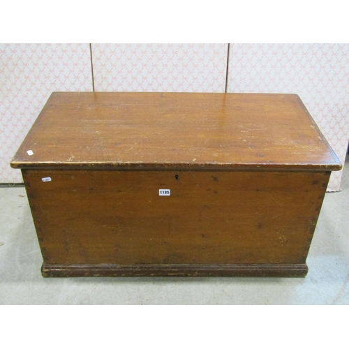 1185 - A 19th century pine blanket box with varnished finish