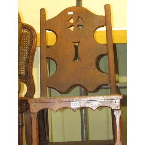 1323 - A Victorian walnut metamorphic Library chair with pierced gothic back