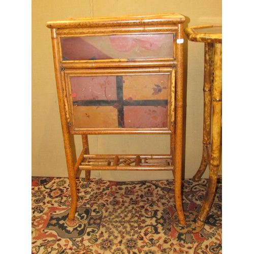 1360 - A Victorian bamboo occasional table of octagonal form, with lacquered and cane work finish, together... 