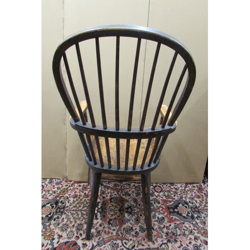 1376 - Two 19th century Windsor comb-back elbow chairs, in elm and beech (2)