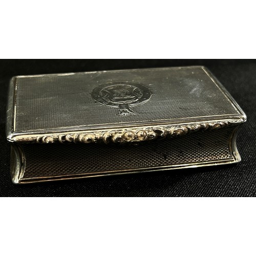 245 - A silver and gilt lined snuff box, Birmingham 1851, maker Joseph Foxhall & Co, 7.5 x 5 cm, 2.9 oz ap... 