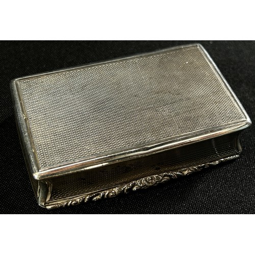 245 - A silver and gilt lined snuff box, Birmingham 1851, maker Joseph Foxhall & Co, 7.5 x 5 cm, 2.9 oz ap... 