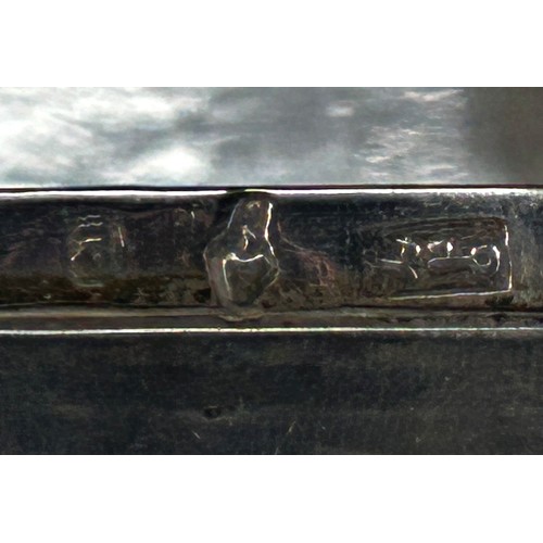 247 - A Dutch silver tobacco box, hallmarks rubbed with feint engraved harbour scene to the lid and base, ... 