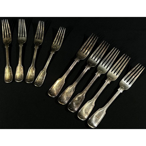 170 - A selection of Georgian style silver plated flat ware, serving spoons ladle, numerous forks, sauce s... 