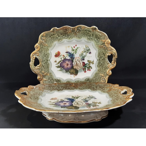 87 - A collection of 19th century Prattware dishes and plates, comprising four low comports and six plate... 