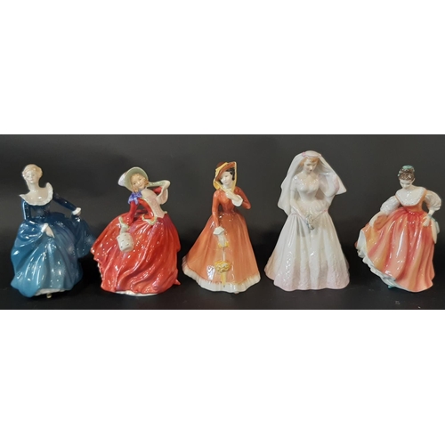 108 - A collection of 13 Royal Doulton figurines including examples from the Pretty Ladies series, Autumn ... 