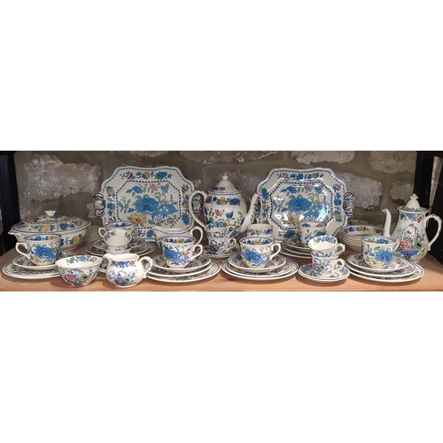 2 - A Mason's Regency and Strathmore transfer printed and over-painted ironstone part tea/coffee set com... 