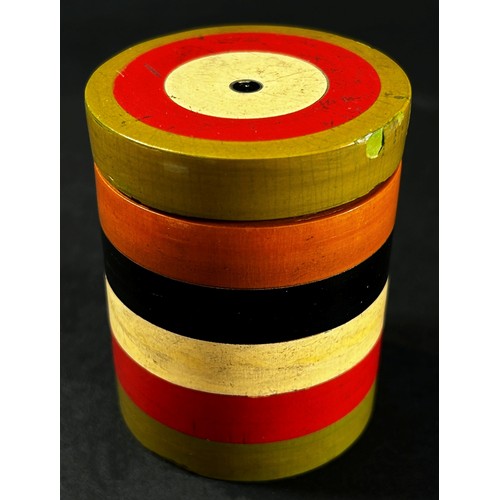 459 - Early 20th century North European nest of 10 Edwardian hand painted stacking boxes each with painted... 