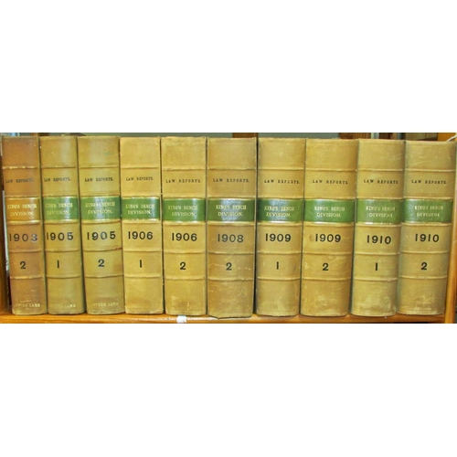 660 - An extensive library of leather bound Law Reports from Queen's / King's Bench Division, as well as C... 