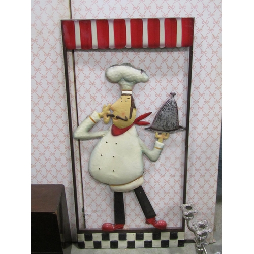 1310 - Mixed vintage kitchenalia to include mellow moulds, together with mixed lighting, tools, etc