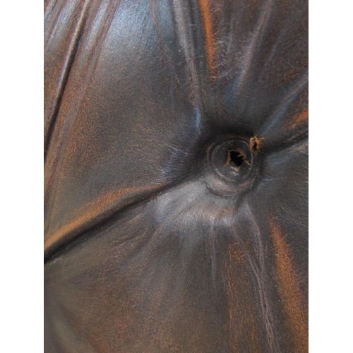 1311 - A Regency style mahogany rocking / library chair, with studded leatherette finish, together with an ... 