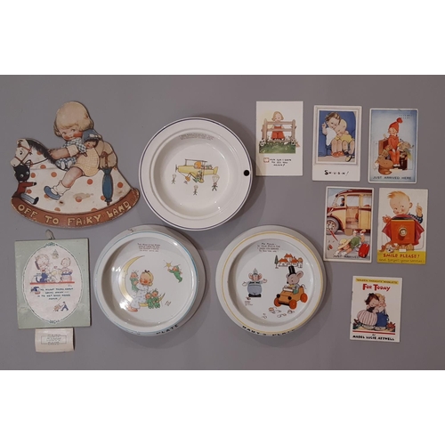 783 - A collection of mid 20th century china and ephemera designed by Mabel Lucie Attwell including 3 baby... 