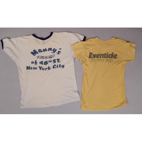 797 - 9 vintage T shirts advertising iconic bands, music venues and related industries including Sham 69 B... 