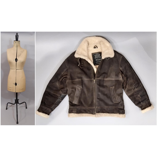 803 - An Irving style suede flying jacket with  sheepskin lining (chest 46