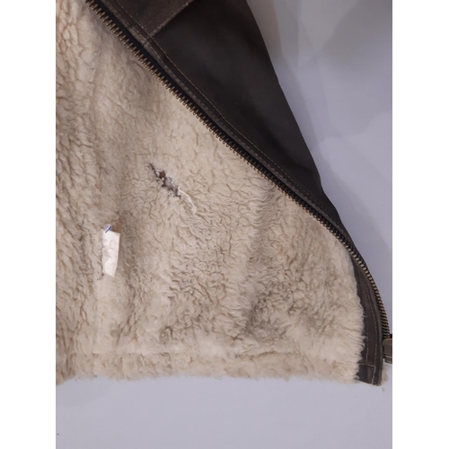 803 - An Irving style suede flying jacket with  sheepskin lining (chest 46