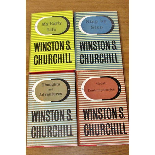 675 - Historical interest - 4 books by Winston Churchill (1947) (My Early Years, Step by Step, Thoughts & ... 