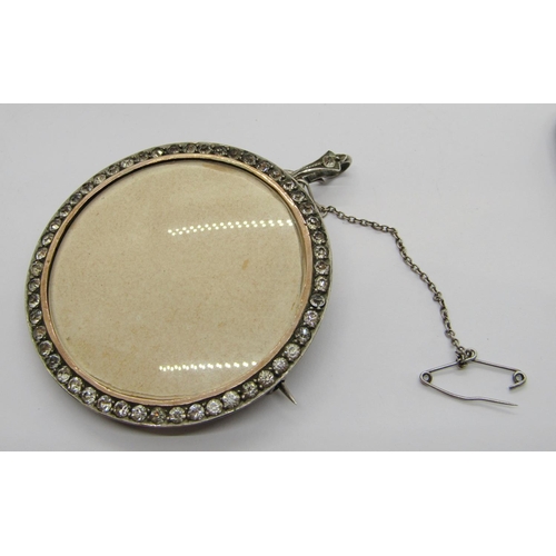 415 - Mixed collection of silver and white metal jewellery to include a large antique circular paste set p... 