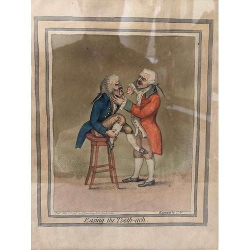 1813 - James Gillray - 'Easing The Tooth-Ach', hand-coloured stipple engraving, published May 7th 1796 By H... 