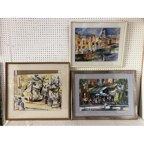 1824 - Three 20th century European watercolour paintings by different artist's to include: Sylvie Benoit - ... 